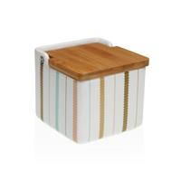 Zoutvaatje met deksel Versa Flint Keramisch 12,2 x 11,5 x 12,2 cm