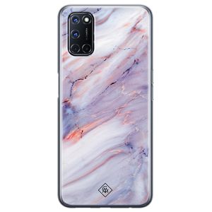 Oppo A52 siliconen hoesje - Marmer paars