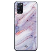 Oppo A52 siliconen hoesje - Marmer paars