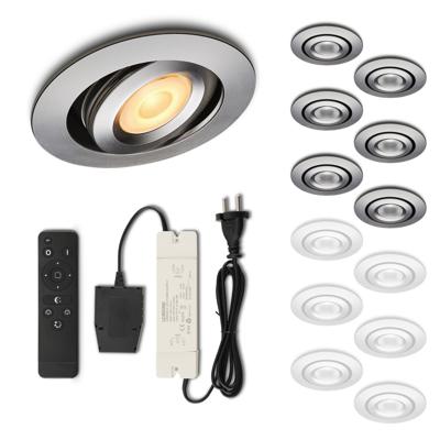Set LED-inbouwspot met afstandsbediening Piccolo zilver 3W dimbaar 1-12 stuks