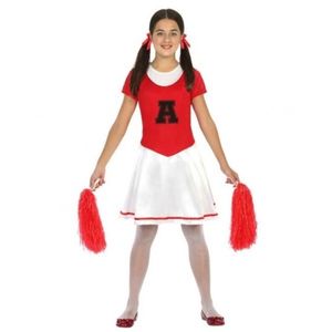 Cheerleader jurk/jurkje verkleed kostuum voor meisjes 140 (10-12 jaar)  -