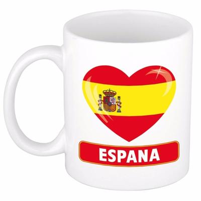 Hartjes vlag Spanje koffiemok - drink beker - white - 300 ml - supporters