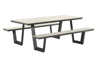 GI Bell picknicktafel 200 x 178 cm. - Carbon black