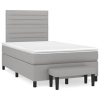 Boxspring met matras stof lichtgrijs 120x190 cm
