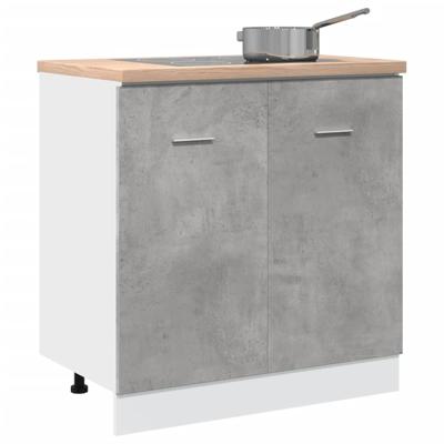 Wastafelonderkast 80x46x81,5 cm bewerkt hout betongrijs