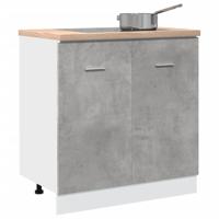 Wastafelonderkast 80x46x81,5 cm bewerkt hout betongrijs Wastafelonderkast 80x46x81,5 cm bewerkt hout betongrijs