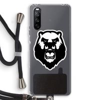 Angry Bear (white): Sony Sony Xperia 10 III Transparant Hoesje met koord
