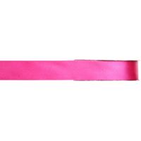 Hobby/decoratie satijnen lint - fuchsia roze - 1 cm x 25 meter - cadeauverpakking - polyester