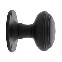 De Oude Deurklink Deurknop 55mm - Rond vast zwart - thumbnail
