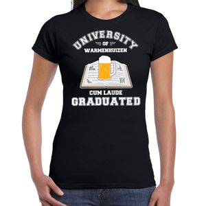 Studenten carnaval t-shirt zwart university of Warmenhuizen voor dames