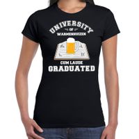 Studenten carnaval t-shirt zwart university of Warmenhuizen voor dames - thumbnail