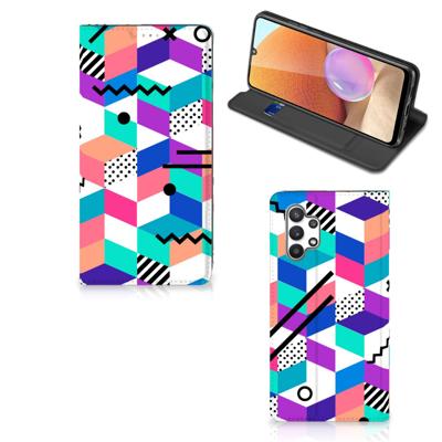 Samsung Galaxy A32 4G | A32 5G Enterprise Editie Stand Case Blokken Kleurrijk