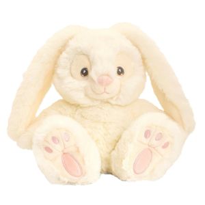 Keel Toys pluche Konijn/haas knuffeldier - creme wit - zittend - 22 cm