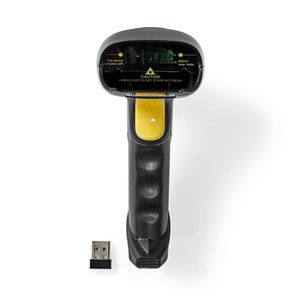 Nedis Barcodescanner | Laser | Draadloos | 1D Lineair | USB-dongle | 1 stuks - BSCNW1D100BK BSCNW1D100BK