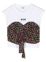 MSGM Kids t-shirt fleuri à manches courtes - Blanc - thumbnail