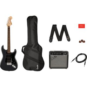 Squier Affinity Series Stratocaster HSS Pack IL Charcoal Frost Metallic starterset elektrische gitaar