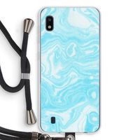 Waterverf blauw: Samsung Galaxy A10 Transparant Hoesje met koord