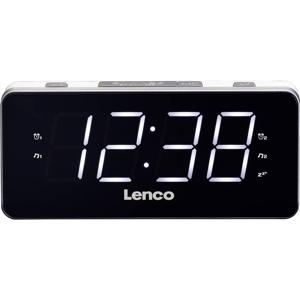 Lenco CR-18 White - FM-Radiowecker mit großem 1,8 Display Wekkerradio