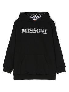 Missoni Kids hoodie en coton à logo imprimé - Noir