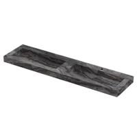 INK Pitch Wastafel keramische slab bak dubbel met drain en front en side skirts 2 kraangaten 180x45x9 Venice brown glossy