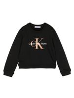 Calvin Klein Kids sweat à logo pailleté - Noir