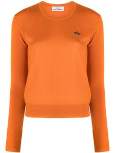 Vivienne Westwood pull en laine vierge à motif Orb brodé - Orange