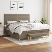 Boxspring met matras stof taupe 180x200 cm