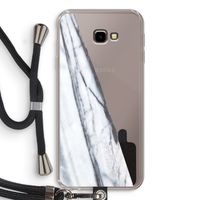 Gestreepte marmer: Samsung Galaxy J4 Plus Transparant Hoesje met koord