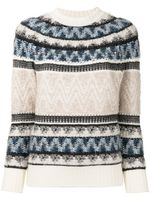 Lorena Antoniazzi pull en maille intarsia - Blanc - thumbnail