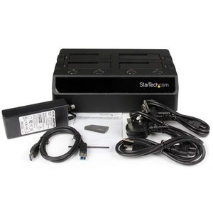 StarTech.com USB 3.0 naar SATA 6 Gbps hard drive docking station met 4 bays, UASP & dubbele ventilatoren 2,5/3,5 inch SSD / HDD dock