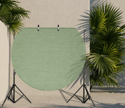 Laagpolig Effen Vloerkleed Voor Binnen en Buiten Groen-Ø 160 cm