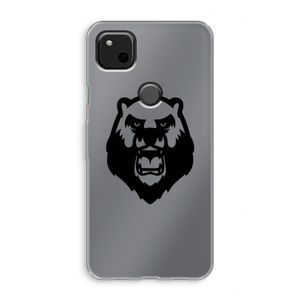 Angry Bear (black): Google Pixel 4a Transparant Hoesje