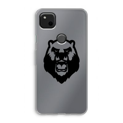Angry Bear (black): Google Pixel 4a Transparant Hoesje