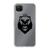 Angry Bear (black): Google Pixel 4a Transparant Hoesje