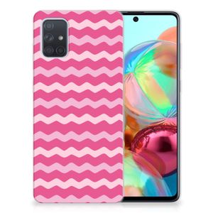 Samsung Galaxy A71 TPU bumper Waves Pink