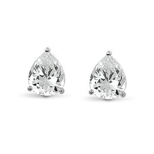 New Bling 9NB-0013 Oorstekers Druppel zilver met zirkonia 5 x 7 mm
