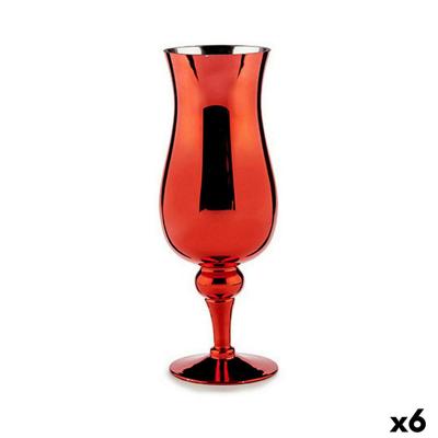 Kaarshouder Gift Decor AR1903123 AR1903123 Rood Kristal 13,5 x 35 x 13,5 cm (6 Stuks)
