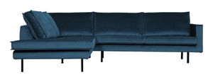 BePureHome Hoekbank 'Rodeo' Links, Velvet, kleur Blauw