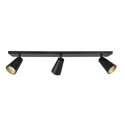 Highlight SpotPetunia zwart met goud 3-lichts recht - S7139.01
