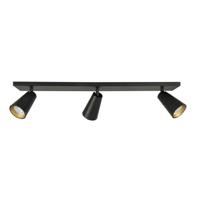 Highlight SpotPetunia zwart met goud 3-lichts recht - S7139.01