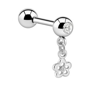 Jeweled Barbell with Charm Chirurgisch staal 316L / Belegde messing Barbells