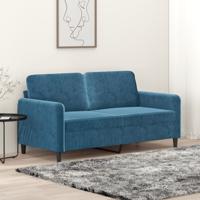 Tweezitsbank 140 cm fluweel blauw Tweezitsbank 140 cm fluweel blauw