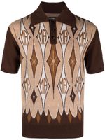 AMIRI argyle-check wool polo shirt - Marron - thumbnail