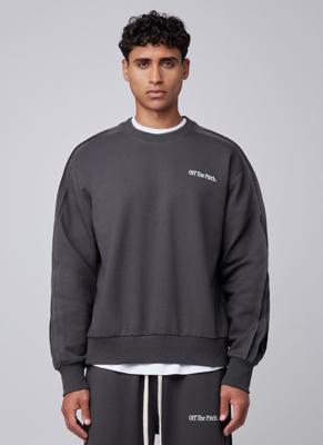Off The Pitch Raw Edge Panel Sweater Heren Grijs - Maat L - Kleur: Grijs | Soccerfanshop