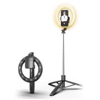 USAMS US-ZB241 8-inch LED Ring Licht Fotografie Video Live Studio Opvullicht met Statief Beugel Stand en Draadloze Afstandsbediening