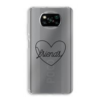 Friends heart black: Xiaomi Poco X3 Pro Transparant Hoesje