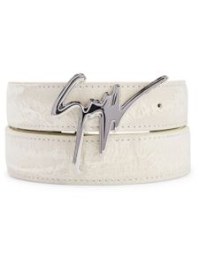 Giuseppe Zanotti ceinture en cuir Giuseppe à effet usé - Blanc