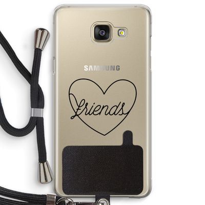 Friends heart black: Samsung Galaxy A5 (2016) Transparant Hoesje met koord