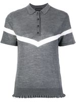 Cashmere In Love ruffle trimming knitted polo shirt - Gris