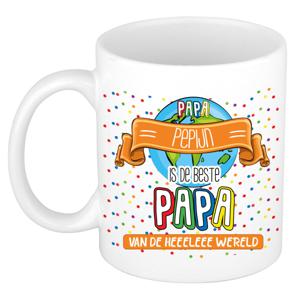 Naam mok papa Pepijn - wit - de beste - keramiek - 300 ml - Vaderdag/verjaardag